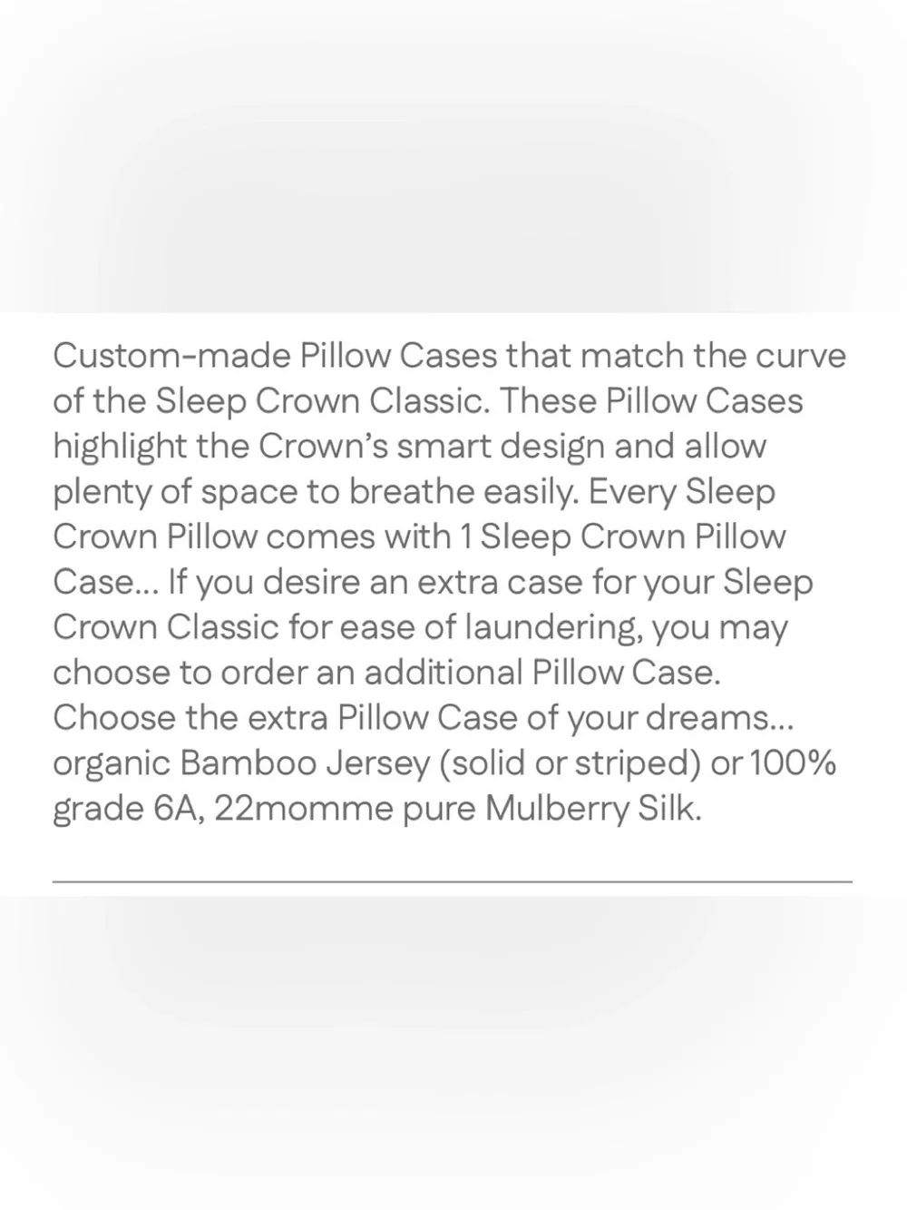 NWOT sleepcrown Classic Pillow Case - Dark Grey Silk